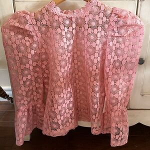 NWT Mele E Pere Pink Lace Top Size Large